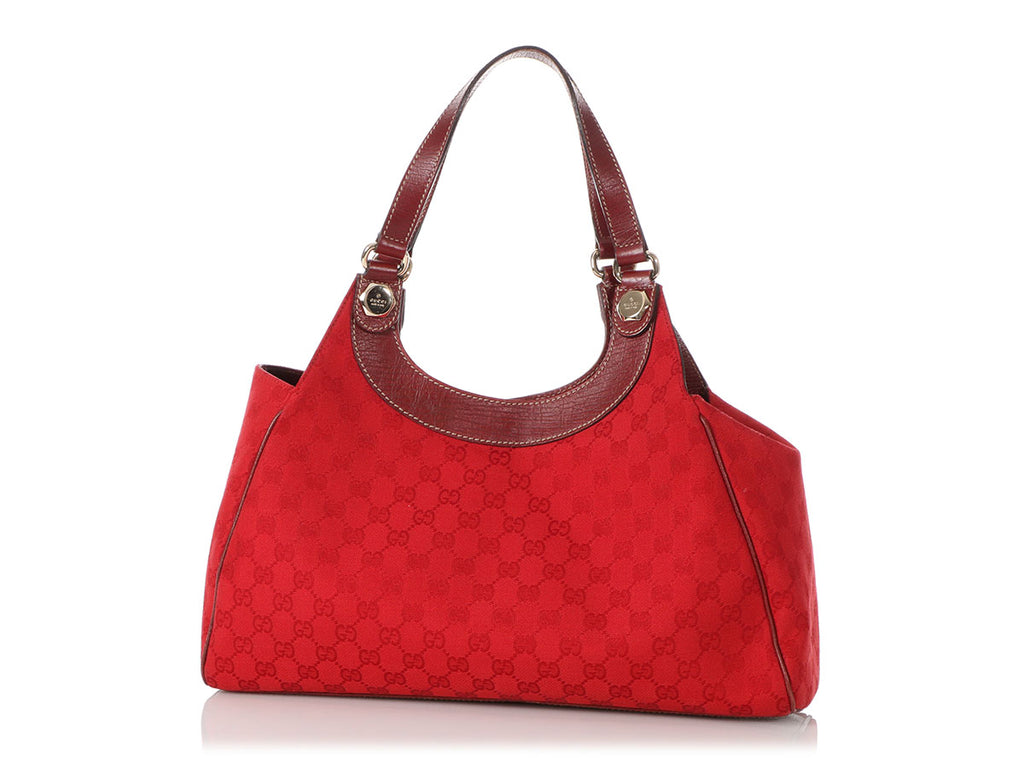 Gucci Red Monogram Tote