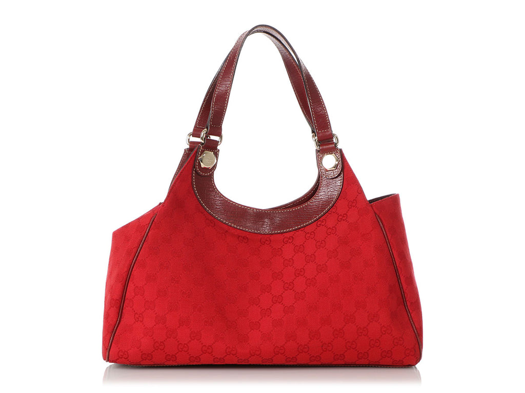 Gucci Red Monogram Tote