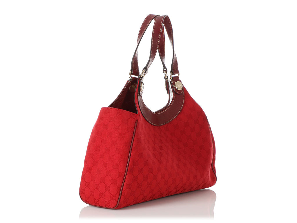 Gucci Red Monogram Tote