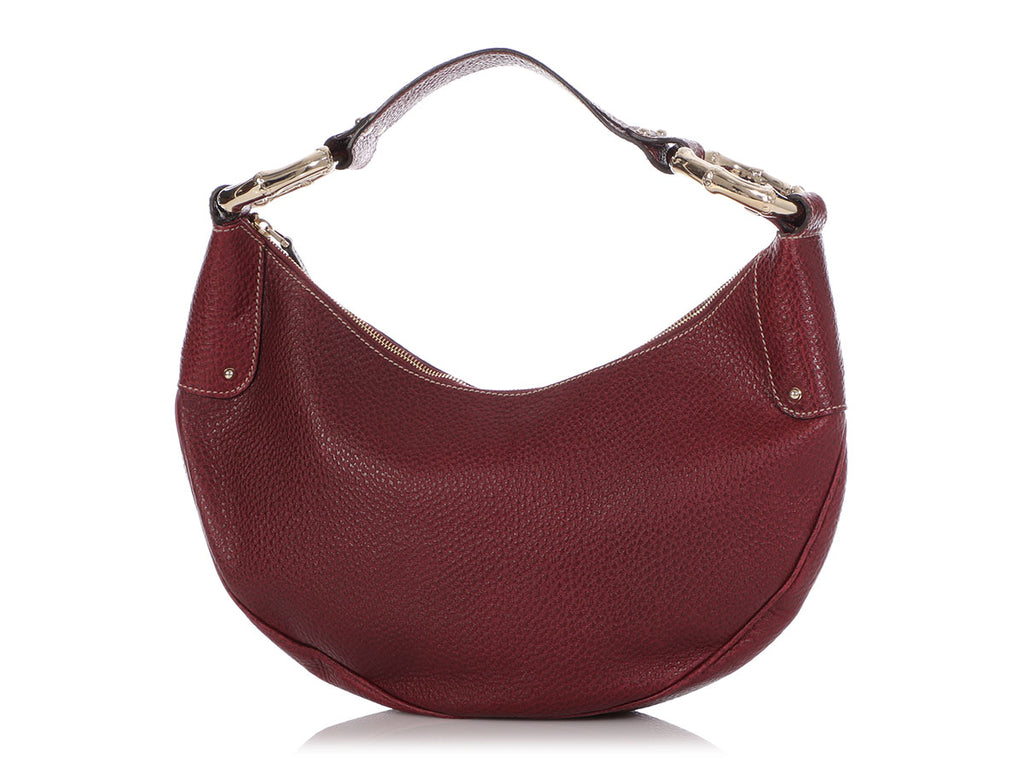 Gucci Burgundy Bamboo Ring Hobo