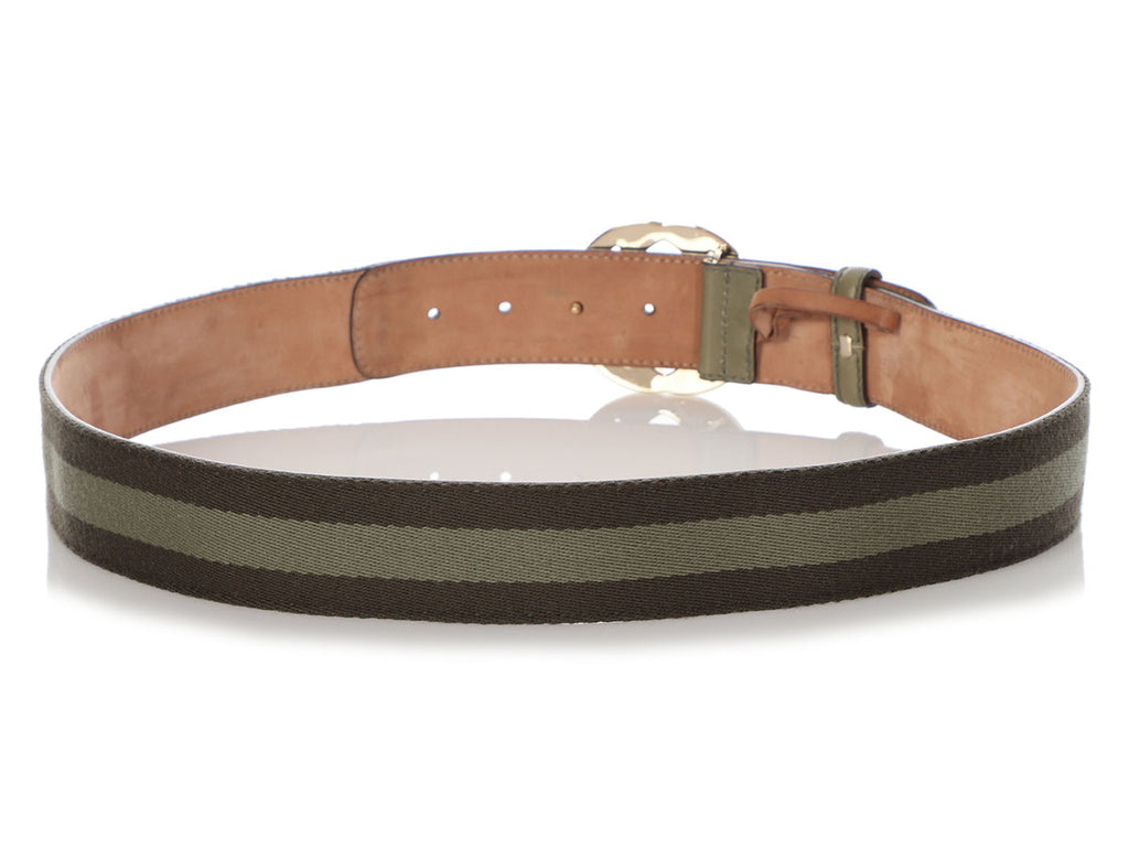 Gucci Green Webbing GG Belt