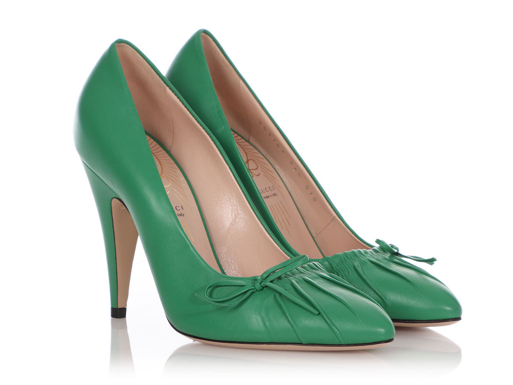 Gucci New Shamrock Leather Charlotte No. 9 Pumps