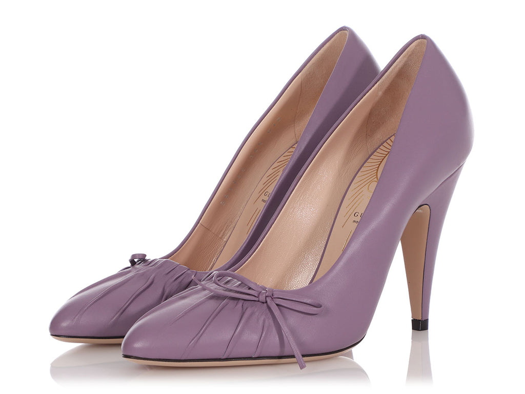 Gucci New Lavender Leather Charlotte No. 4 Pumps