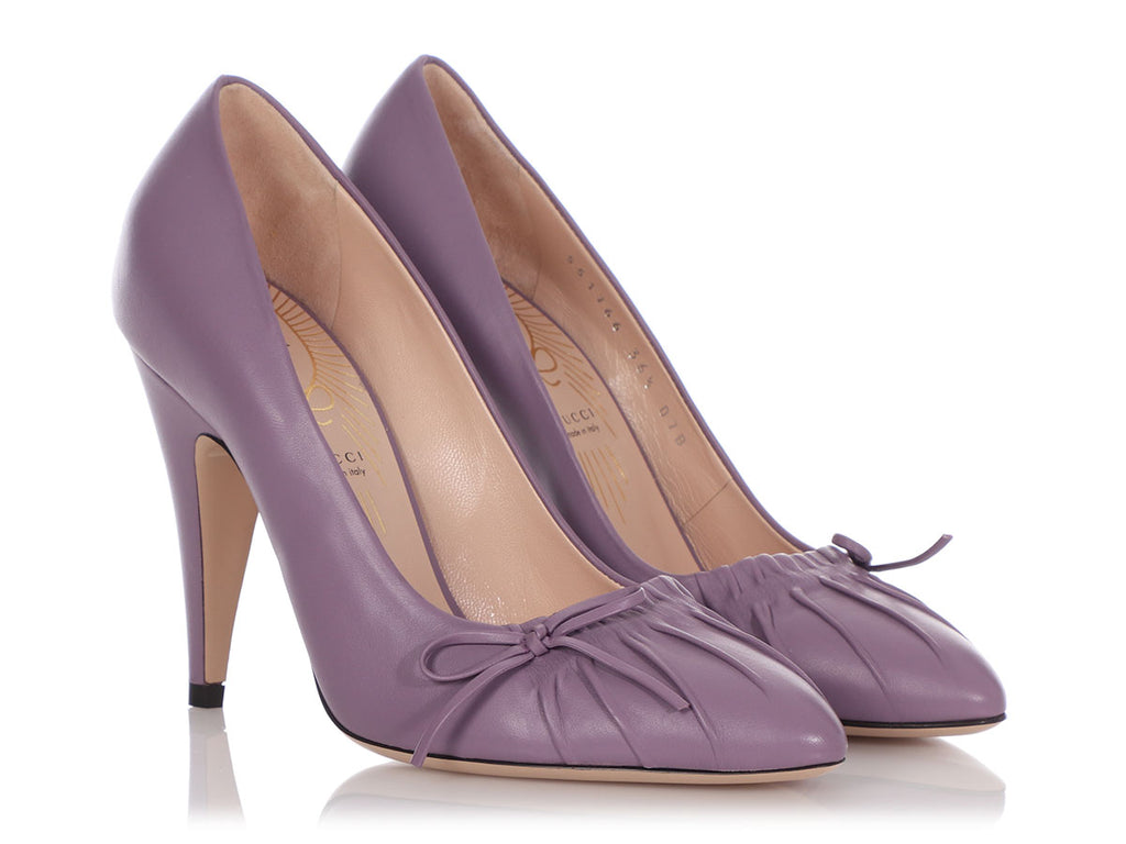 Gucci New Lavender Leather Charlotte No. 4 Pumps