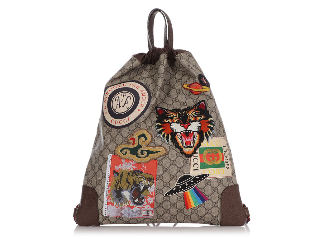 Gucci GG Supreme Courrier Soft Drawstring Backpack