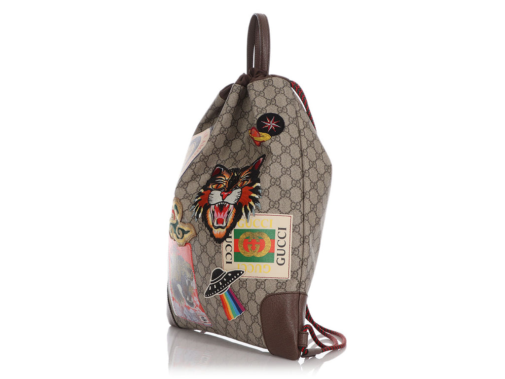 Gucci GG Supreme Courrier Soft Drawstring Backpack