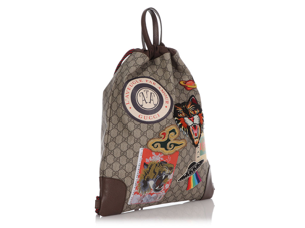 Gucci GG Supreme Courrier Soft Drawstring Backpack