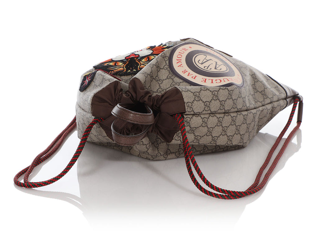 Gucci GG Supreme Courrier Soft Drawstring Backpack