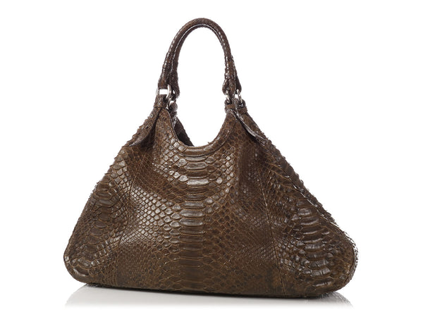 Cole Haan Olive Python Genevieve Triangle Tote