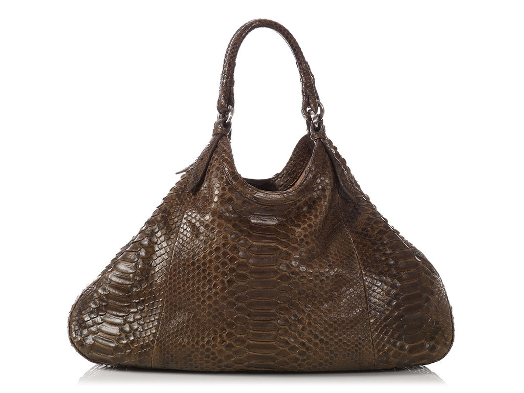 Cole Haan Olive Python Genevieve Triangle Tote