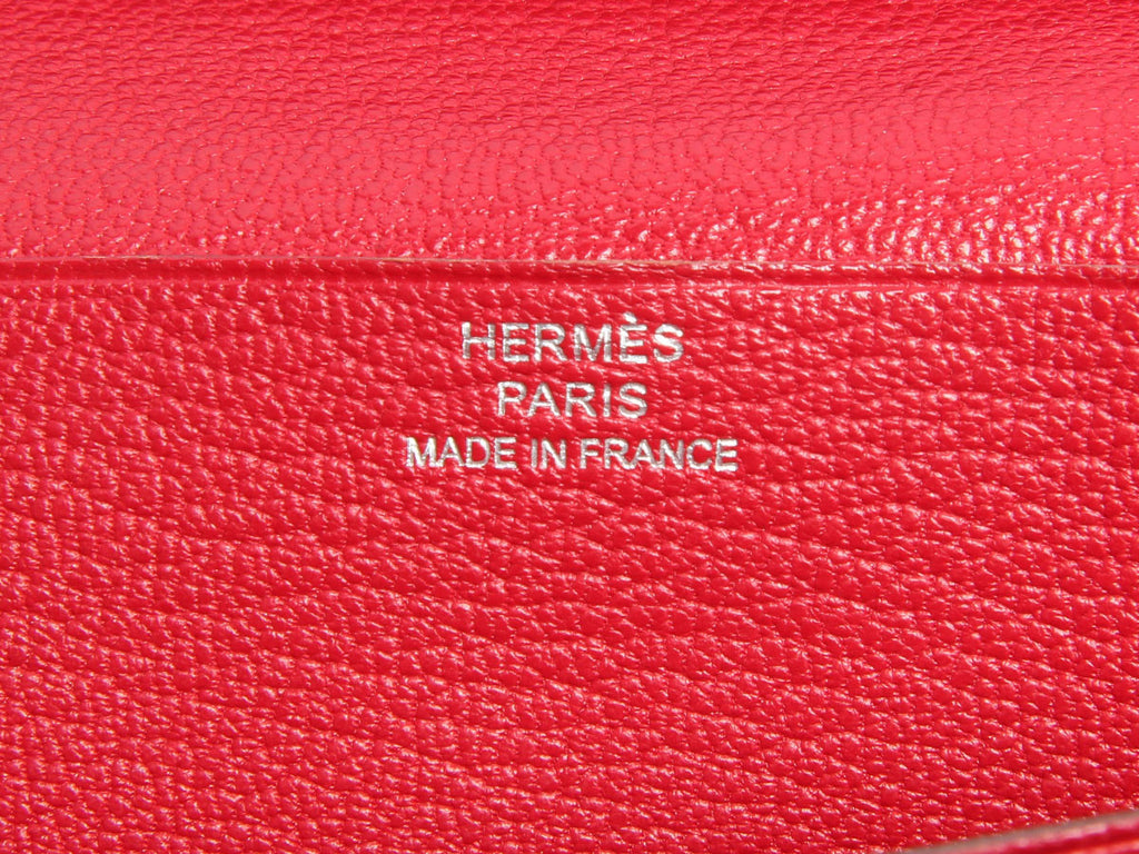 Hermès Rouge Casaque Bearn Gusset Wallet