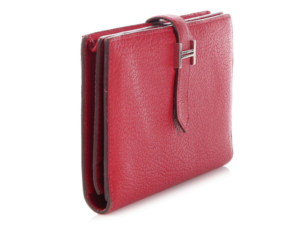 Hermès Rouge Casaque Bearn Gusset Wallet