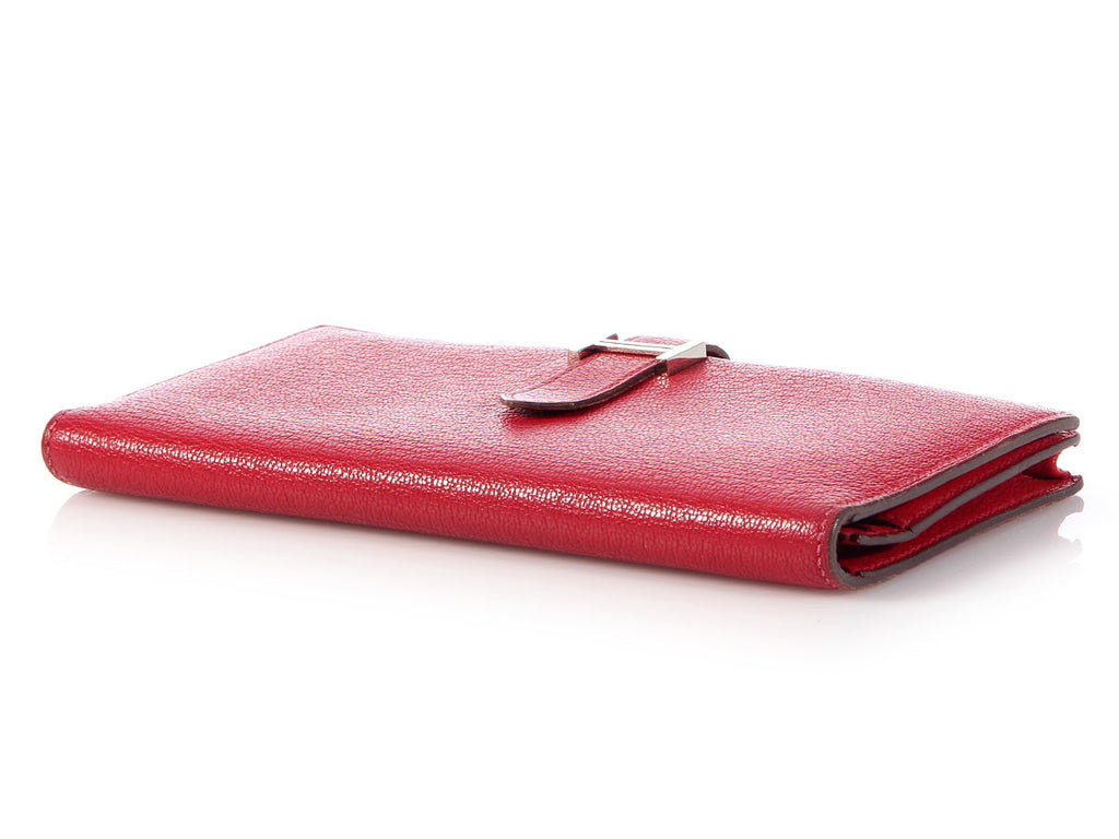 Hermès Rouge Casaque Bearn Gusset Wallet