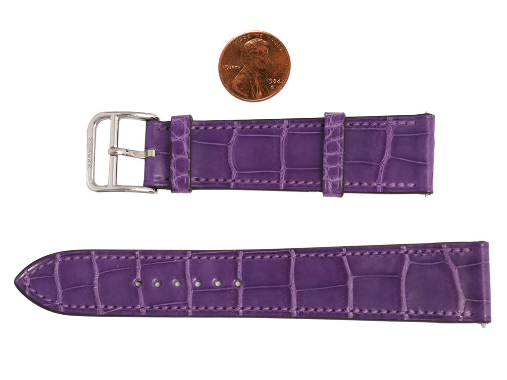 Hermès Amethyst Alligator H Hour MM Watch Strap