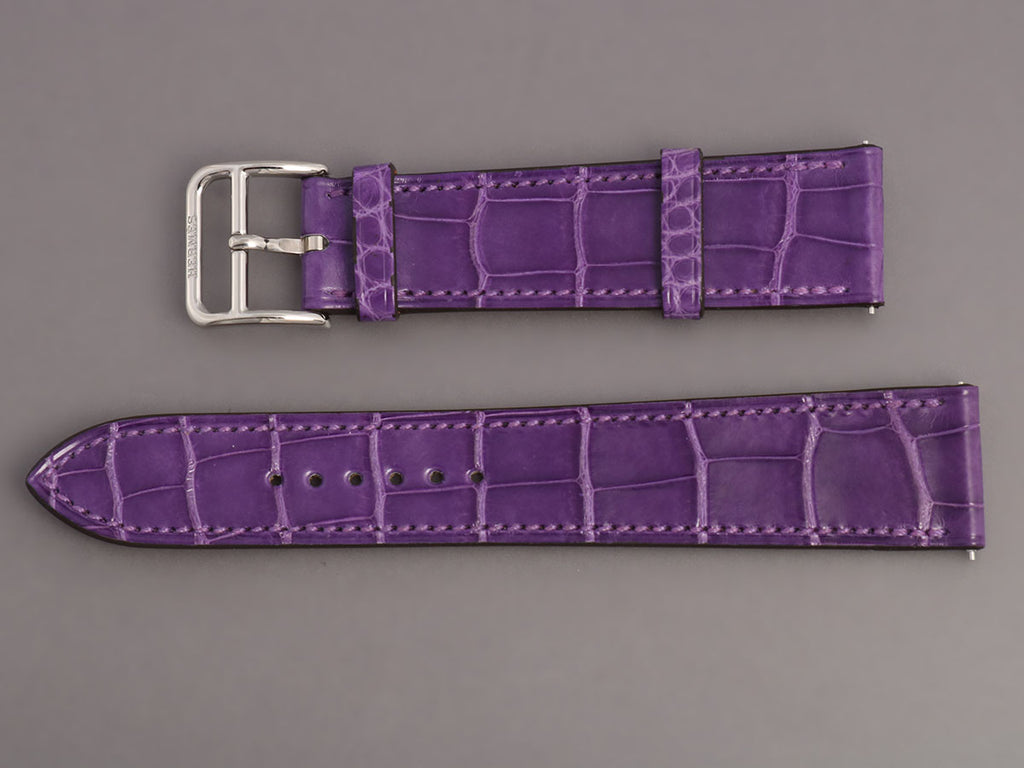 Hermès Amethyst Alligator H Hour MM Watch Strap