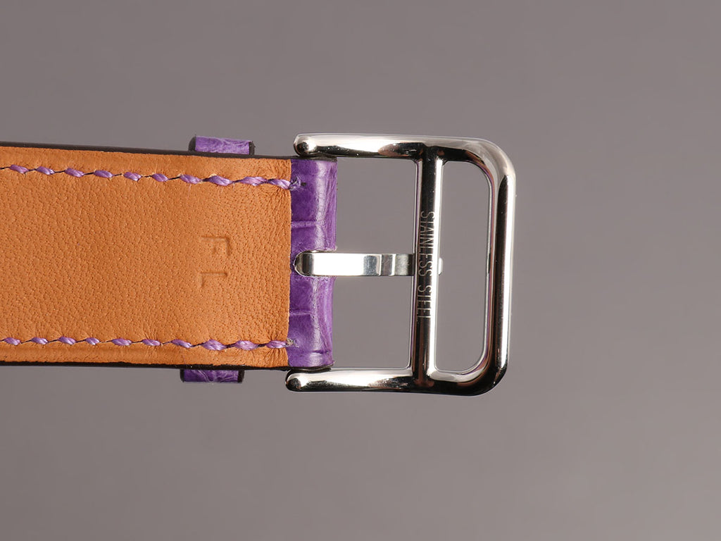 Hermès Amethyst Alligator H Hour MM Watch Strap