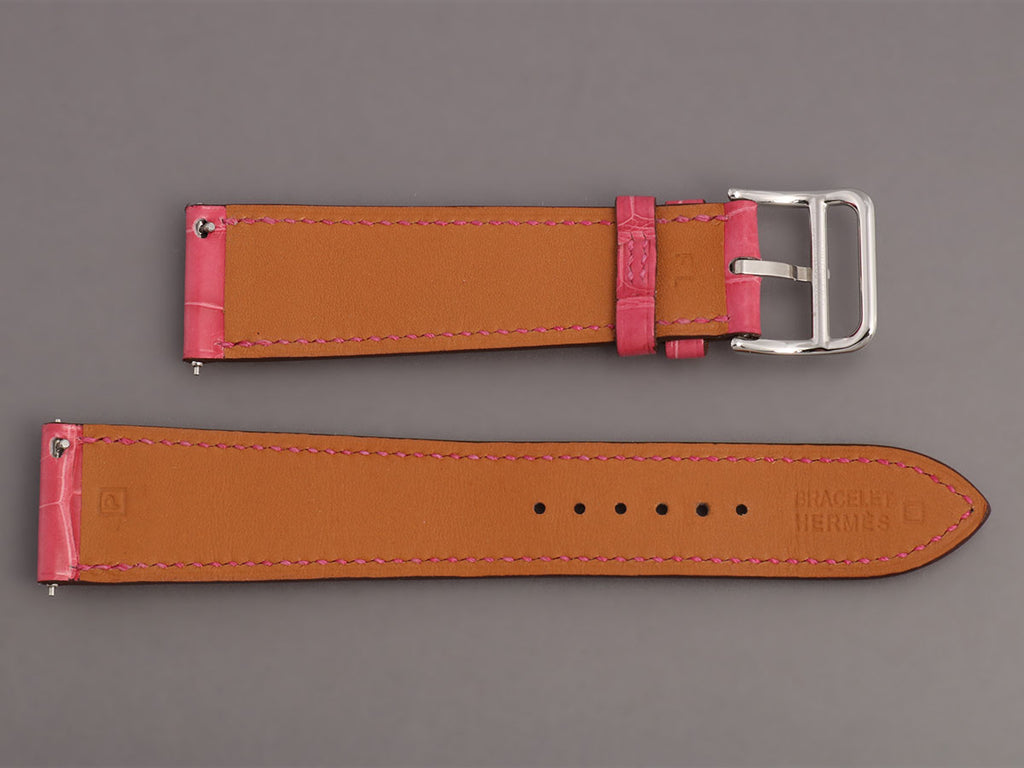 Hermès Pink Alligator H Hour MM Watch Strap