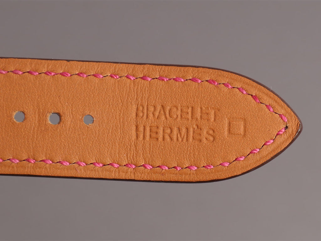 Hermès Pink Alligator H Hour MM Watch Strap