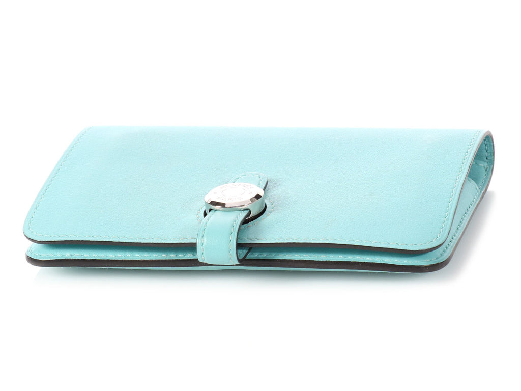 Hermès Bleu Atoll Swift Dogon Compact Wallet