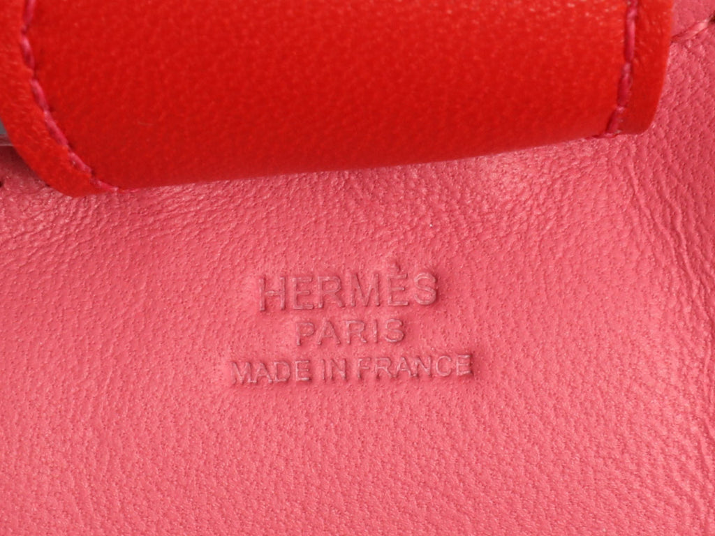 Hermès Rose Azalée Lambskin Grigri Rodeo Horse Bag Charm MM