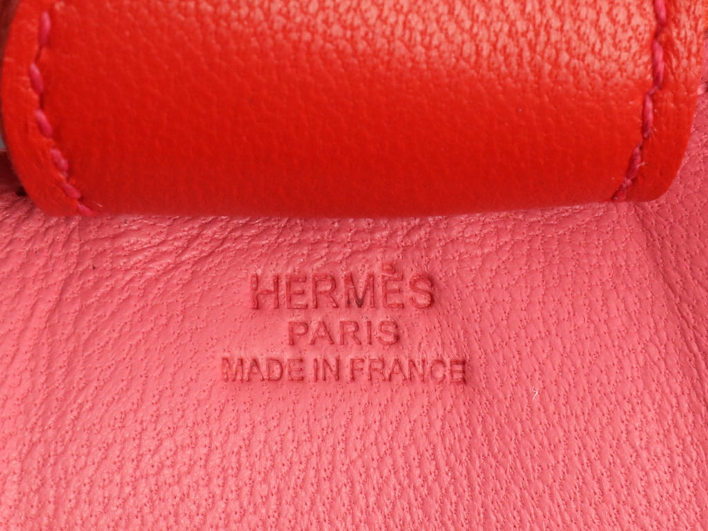 Hermès Rose Azalée Lambskin Grigri Rodeo Horse Bag Charm MM