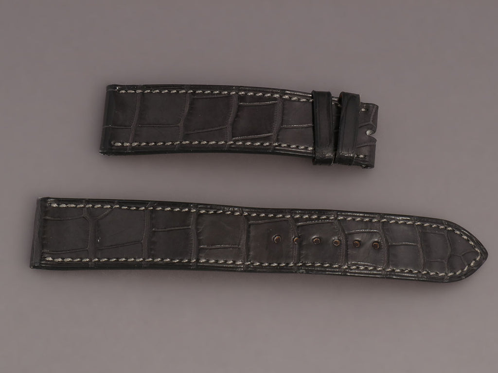 Hermès Large Graphite Matte Alligator Cape Cod Watch Strap 18mm