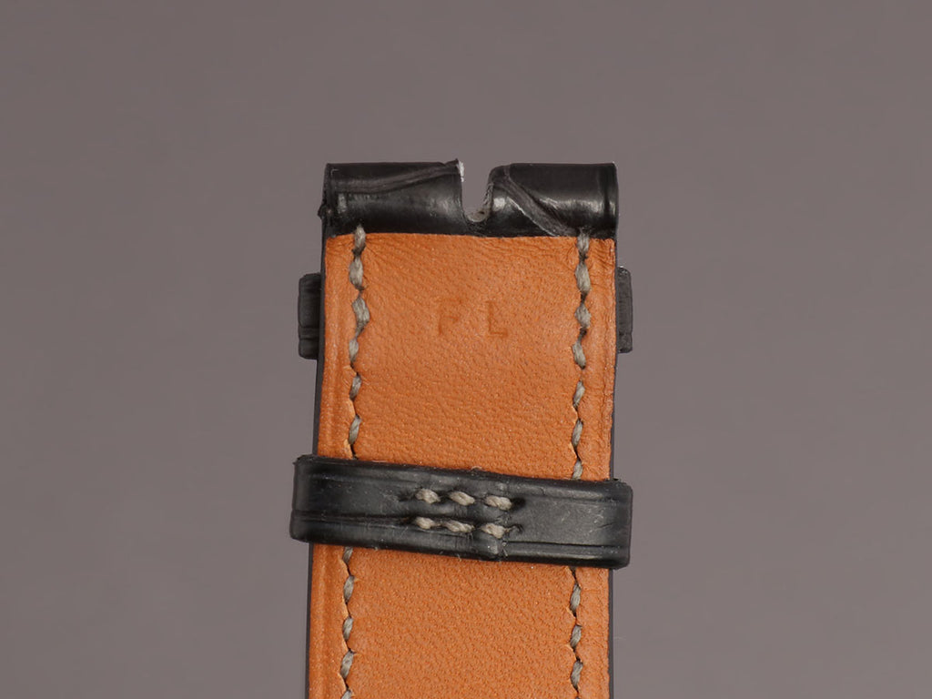 Hermès Large Graphite Matte Alligator Cape Cod Watch Strap 18mm