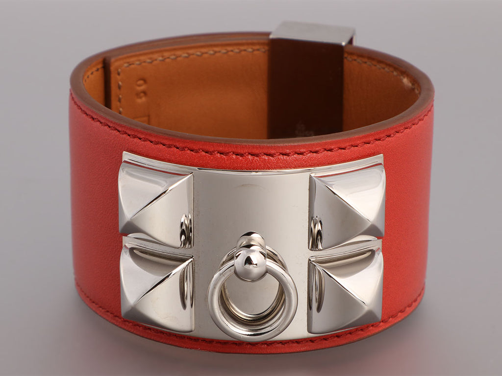 Hermès Red Swift Collier de Chien CDC Bracelet