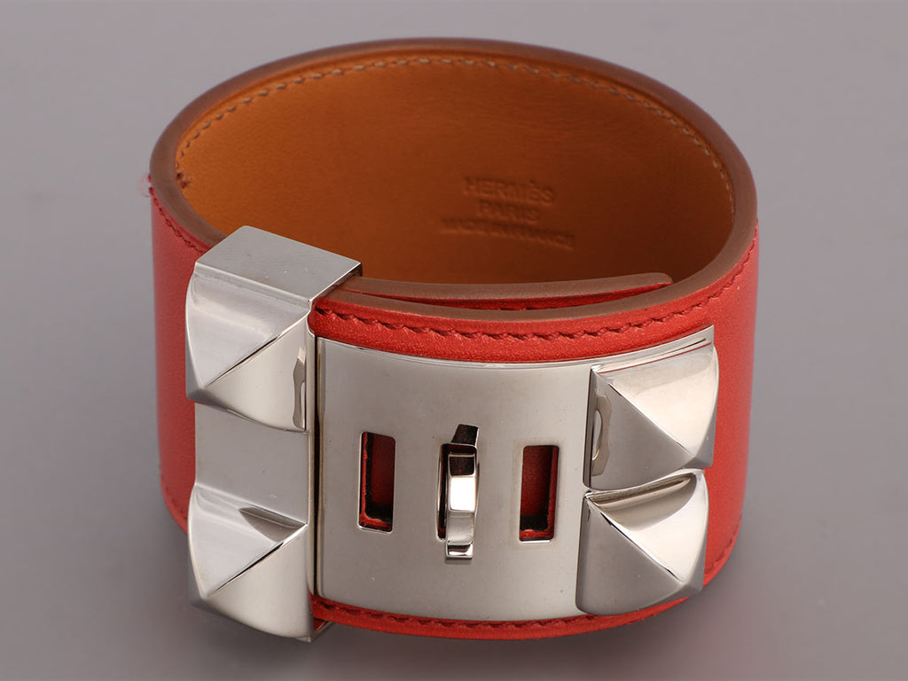 Hermès Red Swift Collier de Chien CDC Bracelet