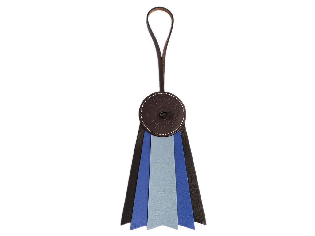 Hermès Blue and Black Paddock Flot Ribbon Bag Charm