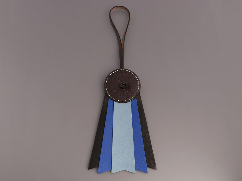 Hermès Blue and Black Paddock Flot Ribbon Bag Charm