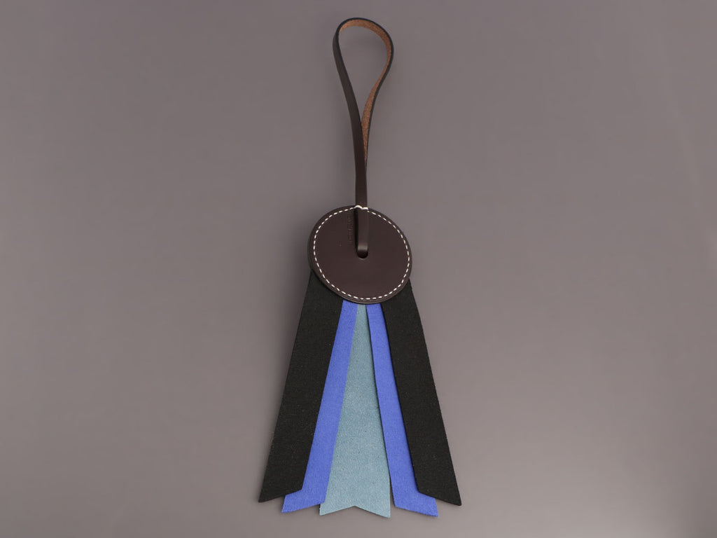 Hermès Blue and Black Paddock Flot Ribbon Bag Charm