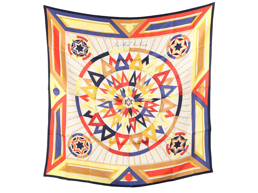 Hermès La Rose des Vents Silk Scarf 90cm