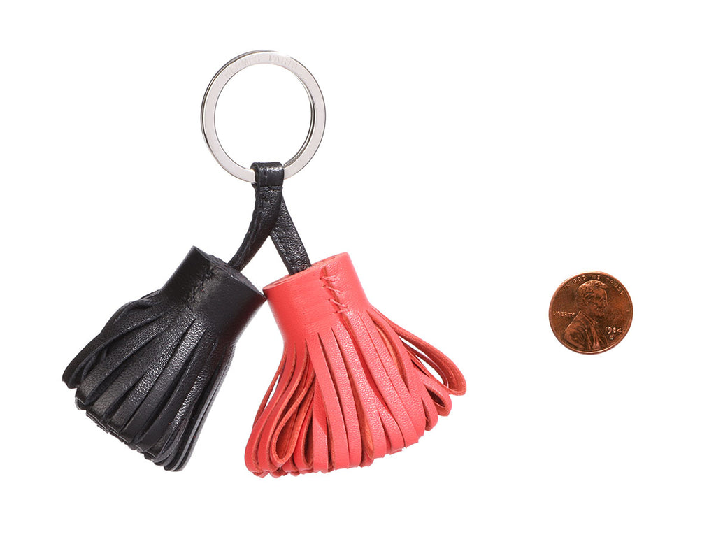 Hermès Black and Rose Jaipur Lambskin Carmen Duo Bag Charm