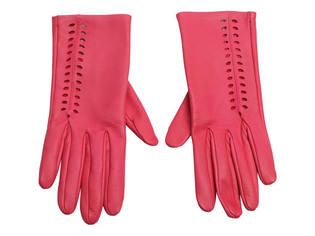 Hermès Pink Lambskin Gloves