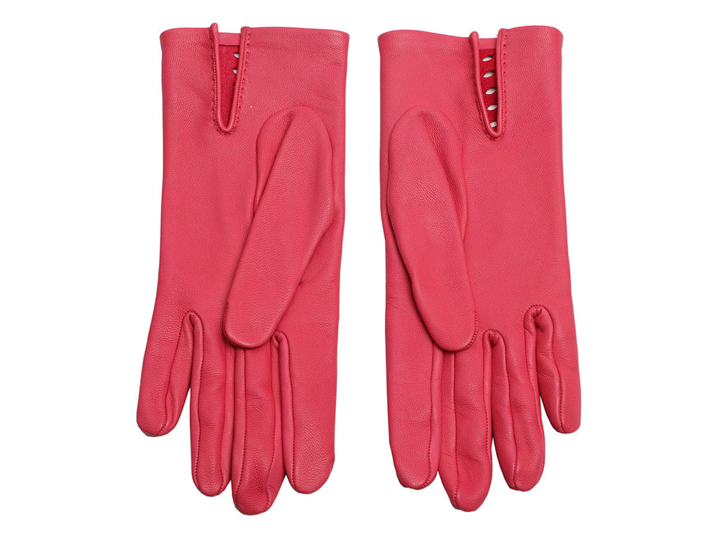 Hermès Pink Lambskin Gloves