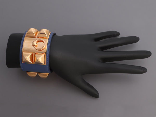 Hermès Blue Brighton Swift Collier de Chien CDC Bracelet