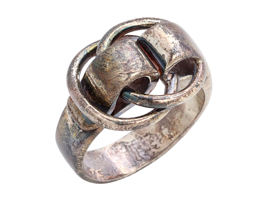 Hermès Vintage Sterling Silver Deux Anneaux Band Ring