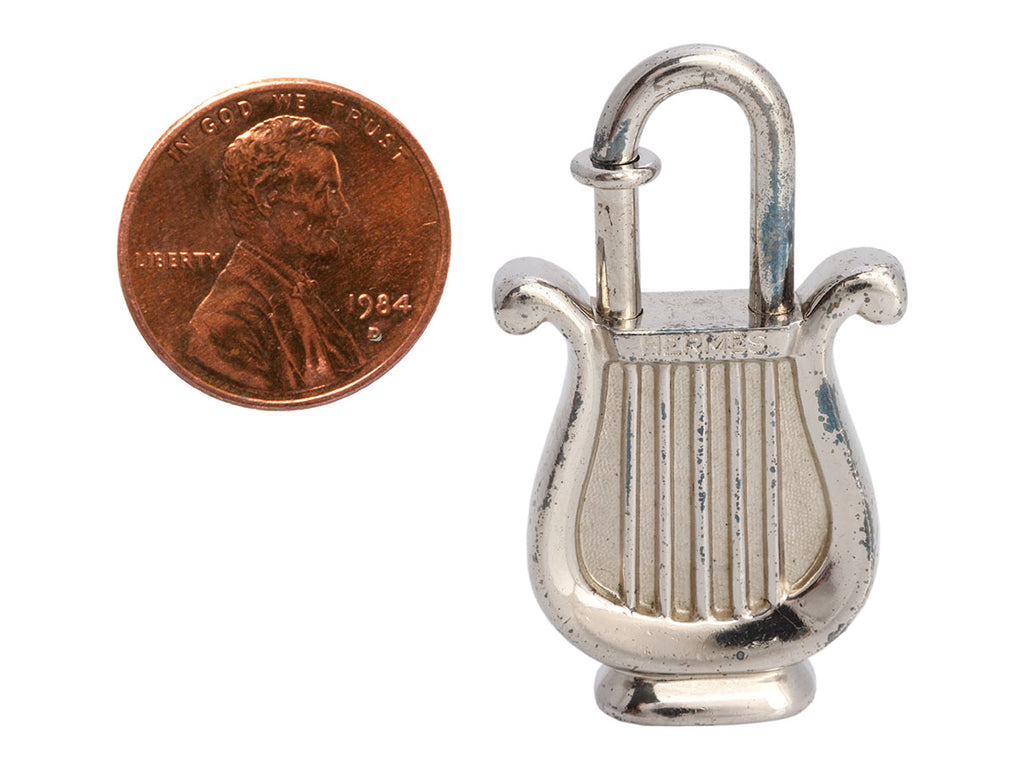 Hermès Silver-Tone Harp Cadena Charm