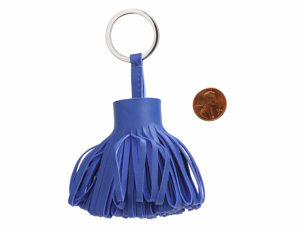 Hermès Bleu Electrique Lambskin Carmen Key Ring