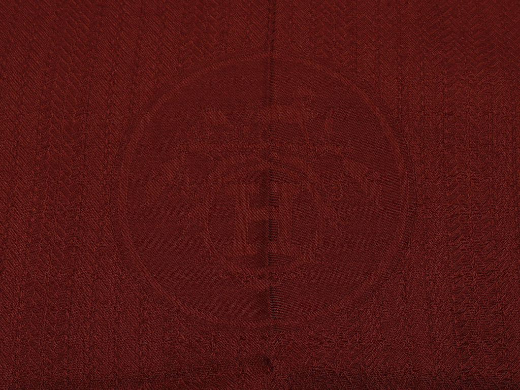 Hermès Rust Brown Cashmere Silk Stole