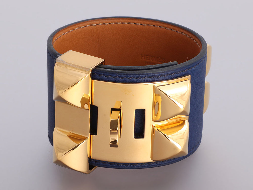 Hermès Bleu Saphir Swift Collier de Chien CDC Bracelet