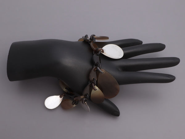 Hermès Buffalo Horn and Sterling Silver Rajani Drop Bracelet