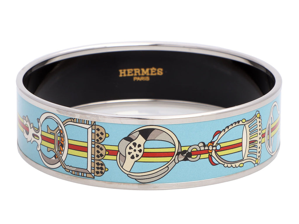 Hermès Wide Concours d'Etriers Enamel Bangle 65