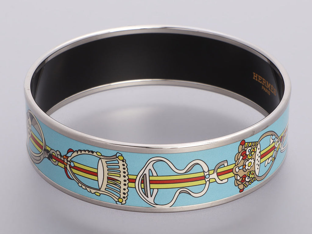 Hermès Wide Concours d'Etriers Enamel Bangle 65