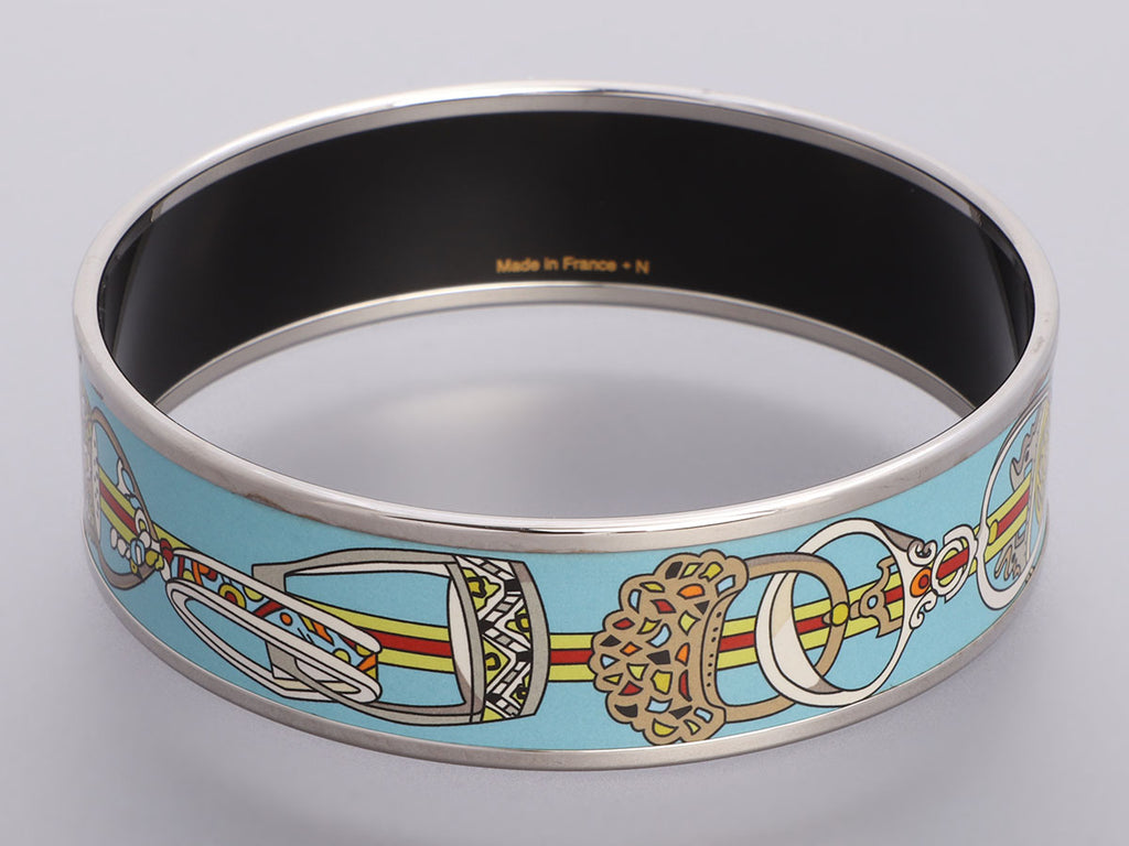 Hermès Wide Concours d'Etriers Enamel Bangle 65