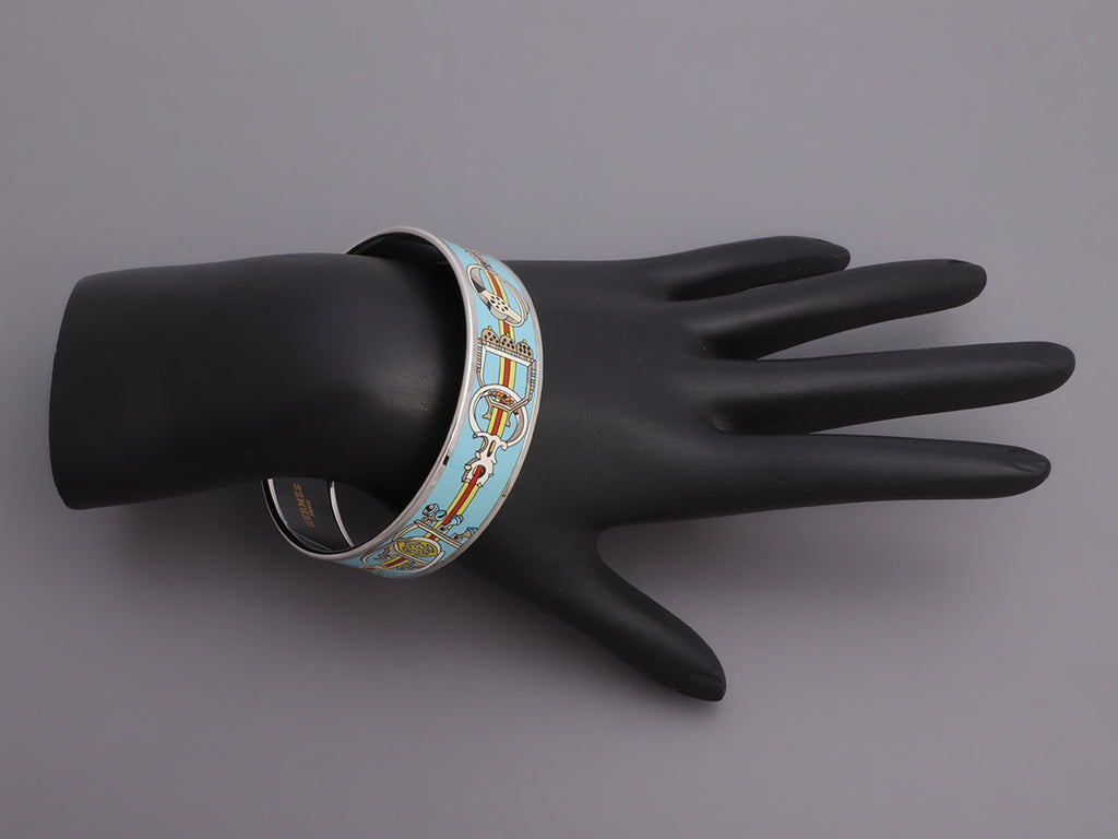 Hermès Wide Concours d'Etriers Enamel Bangle 65