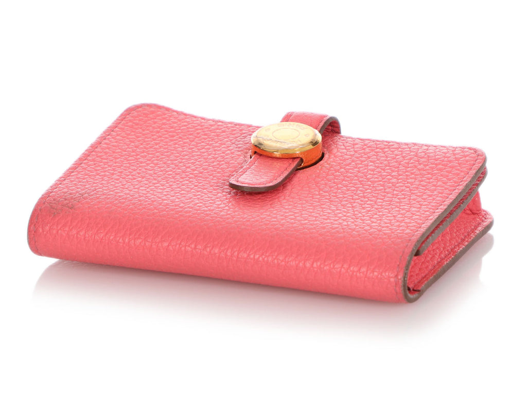 Hermès Rose Lipstick Clémence Dogon Card Case