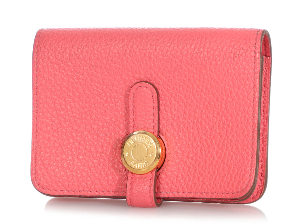 Hermès Rose Lipstick Clémence Dogon Card Case