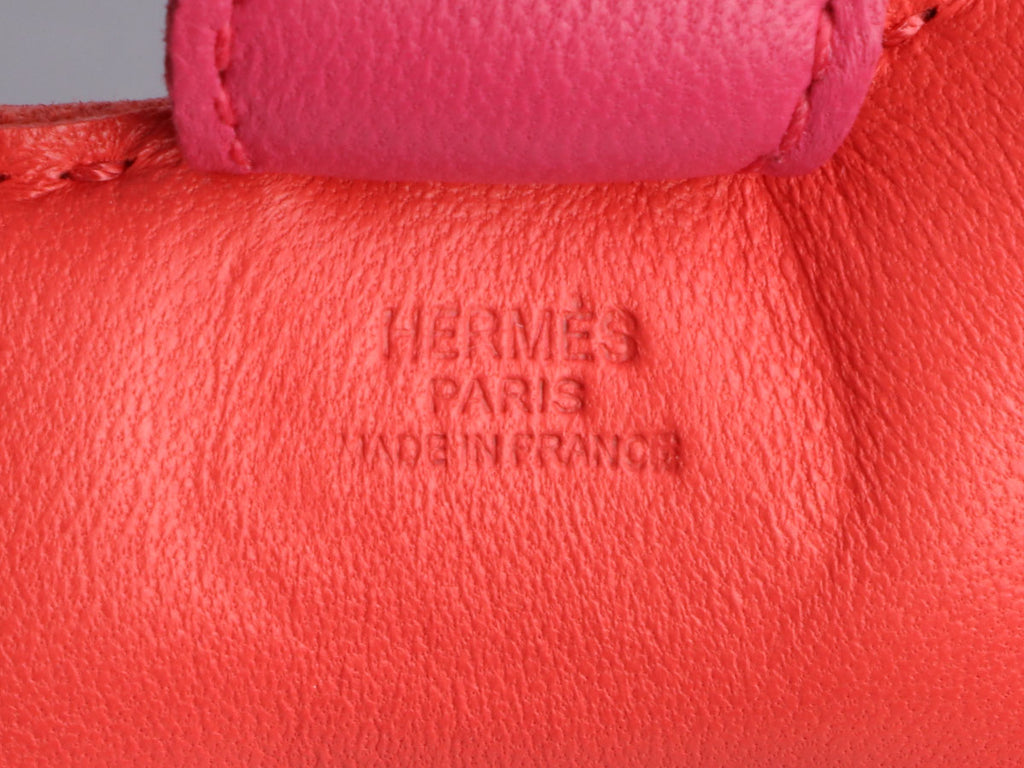 Hermès Rose Jaipur Lambskin Grigri Rodeo Horse Bag Charm PM